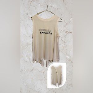 HOTWORX Inhale Exhale Asymmetric back tank Top White